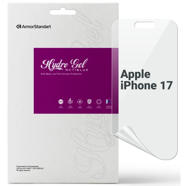 Плівка захисна Armorstandart hydrogel Anti-Blue Apple iPhone 17 (ARM86175) - зображення 1