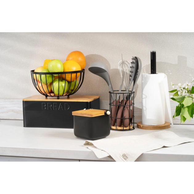 Фруктовниця Ardesto Midori 25х25х13см, метал, дерево, чорний (AR0904B) - picture 6