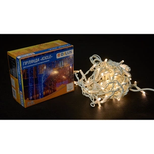 Гірлянда Delux Icicle 75LED 2x0.7m 18 flash теплий білий/білий IP44 EN (90012959) зображення 1