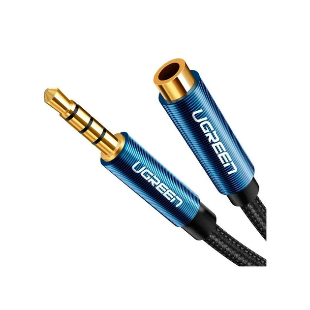 Кабель мультимедійний 3.5mm M to 3.5mm F 1.0m AV118 blue Ugreen (40673) - зображення 4