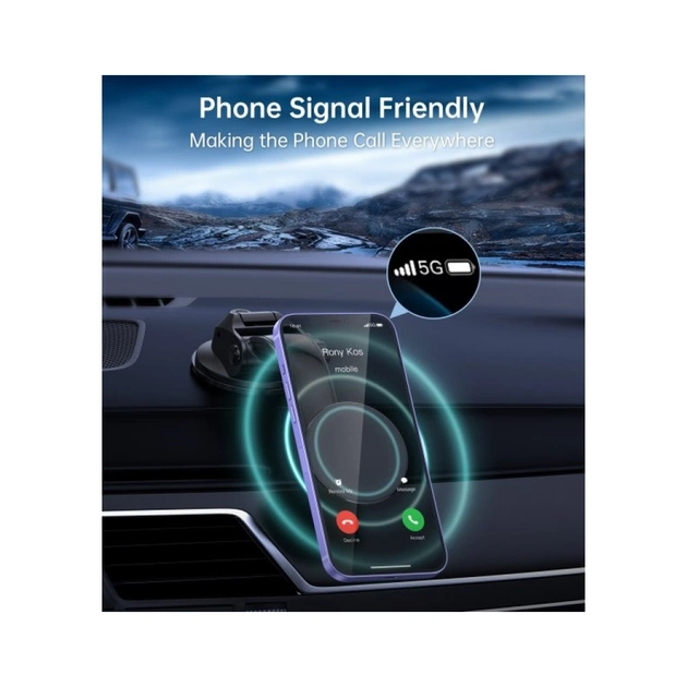 Універсальний автотримач Choetech з магнітним кріпленням на скло або торпеду (AT0005-BK) - picture 7