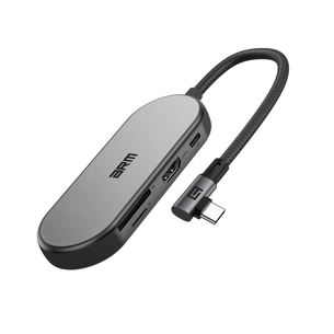 Концентратор Armorstandart Angle USB-C to HDMI 4K, RJ45, PD, 2USB, SD, microSD Grey (ARM86022) зображення 1