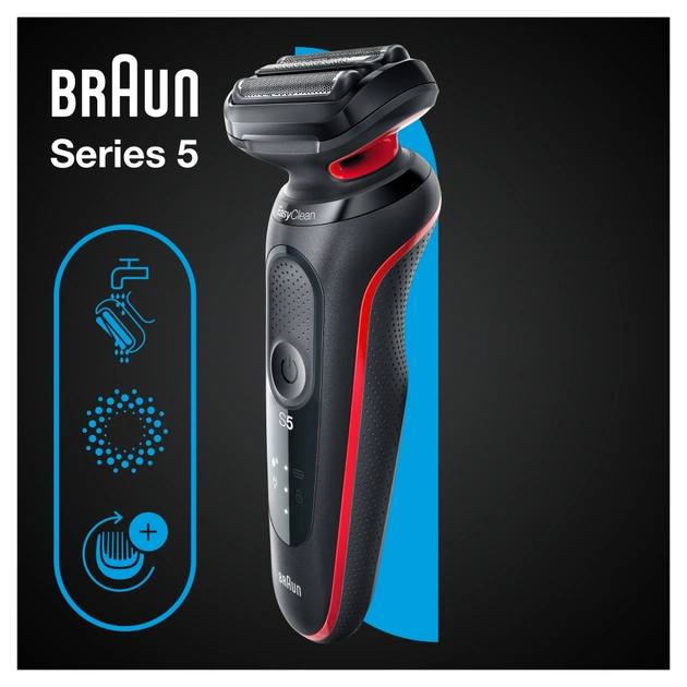Електробритва Braun Series 5 51-R1000s BLACK / RED - зображення 6
