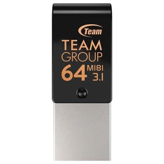 USB флеш накопичувач Team 64GB M181 Black USB 3.1/Type-C (TM181364GB01) - изображение 1