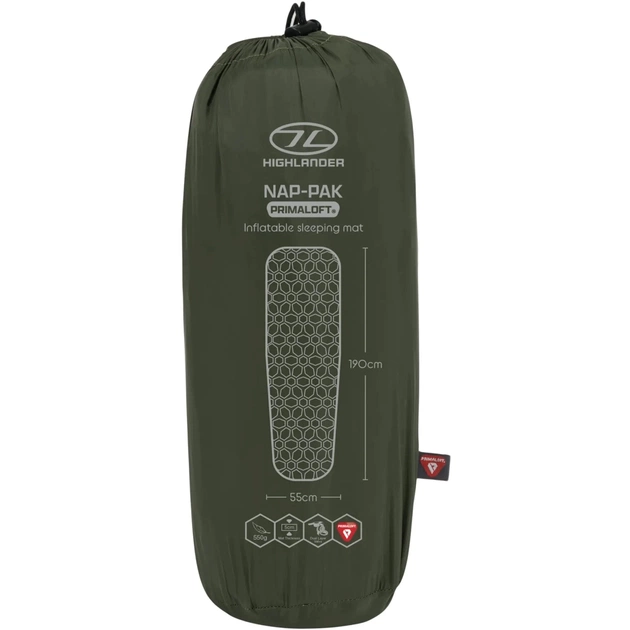 Туристичний килимок Highlander Nap-Pak Inflatable Sleeping Mat PrimaLoft 5 cm Olive (AIR072-OG) (930481) - зображення 7