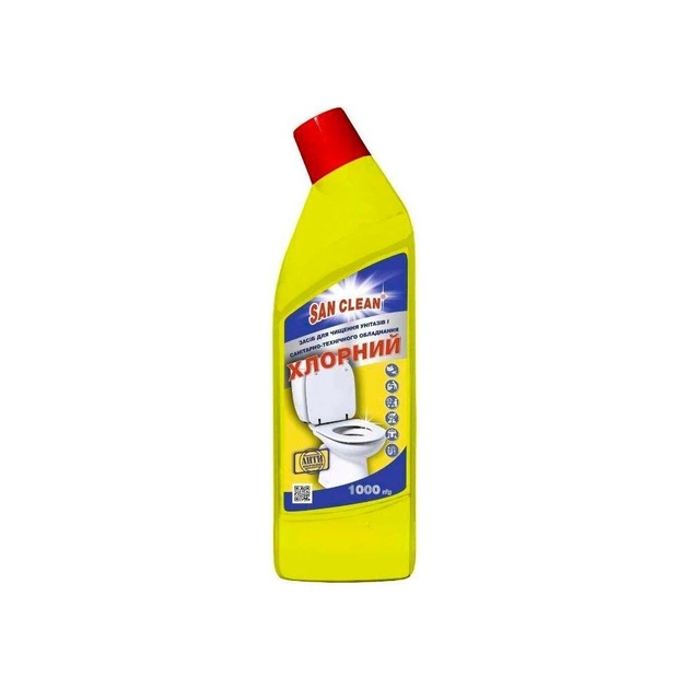 Средство для чистки унитаза San Clean Хлорное 1000 г (4820003545867) - изображение 1
