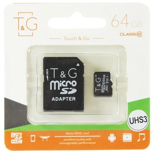 Карта пам'яті T&G 64GB microSDHC class 10 UHS-I U3 (TG-64GBSDU3CL10-01) зображення 1