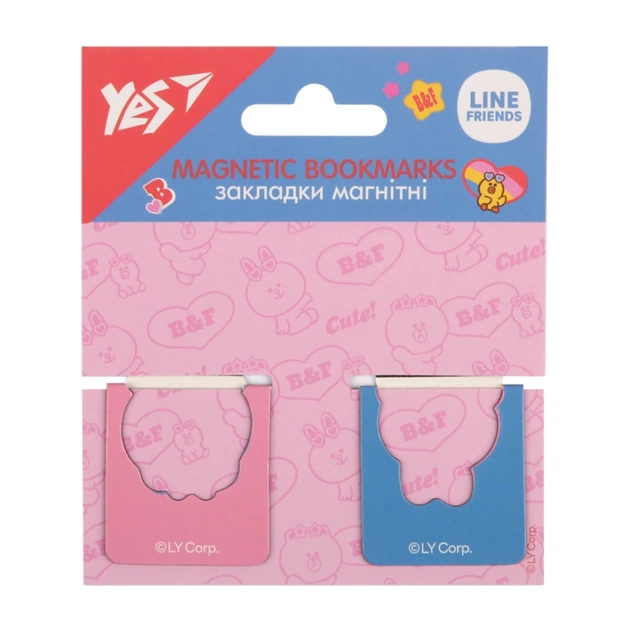 Закладки для книг Yes магнітні Line Friends, висікання, 2 шт (708399) - picture 2