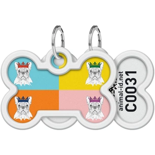 Адресник для тварин WAUDOG Smart ID з QR паспортом "Французький бульдог", кістка 40х28 мм (0640-0209) изображение 1