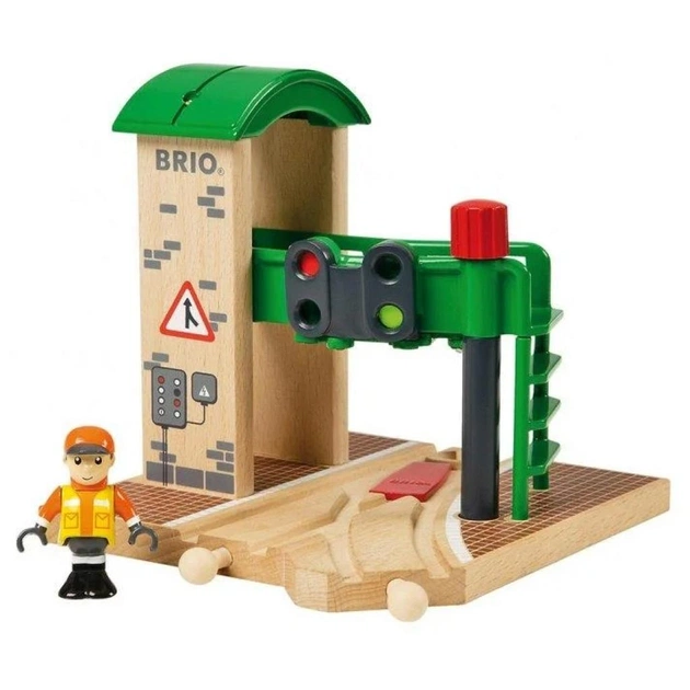 Залізниця Brio World Сигнальна станція зі стрілкою і світлофором (33674) - изображение 1
