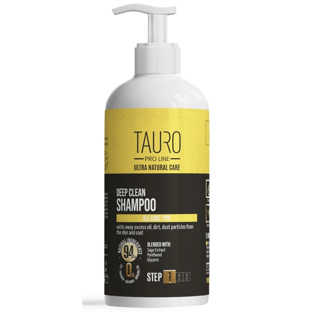 Шампунь для животных Tauro Pro Line Ultra Natural Care Deep Clean 1000 мл (TPL63590) - изображение 1