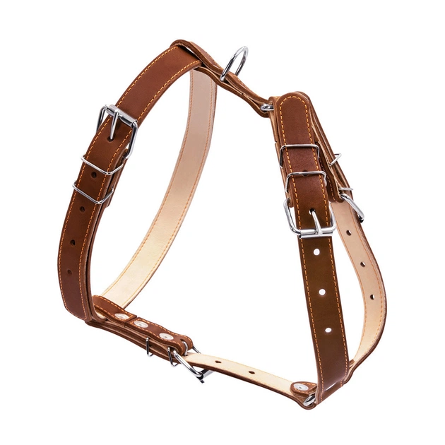 Шлея для собак Collar подвійна для середніх порід Ш 25 мм А:49-68 см В:68-80 см коричнева (06426) - изображение 1