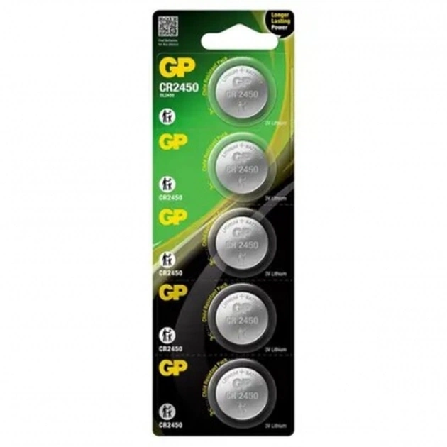 Батарейка GP Batteries CR-2450 3B Lithium 5шт (CR2450-2CPU5) - изображение 1