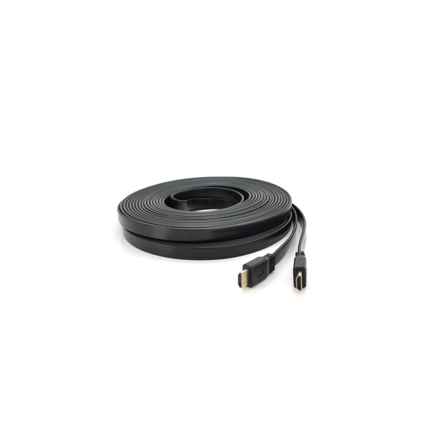 Кабель мультимедийный HDMI M to HDMI M 15.0m V1.4 black Merlion (YT-HDMI(M)/(M)SLIM-15m/06971) - изображение 1