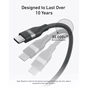 Дата кабель USB-C to USB-C 1.8m 240W upcycled-braided black Anker (A82E2H12) - зменшене зображення 5
