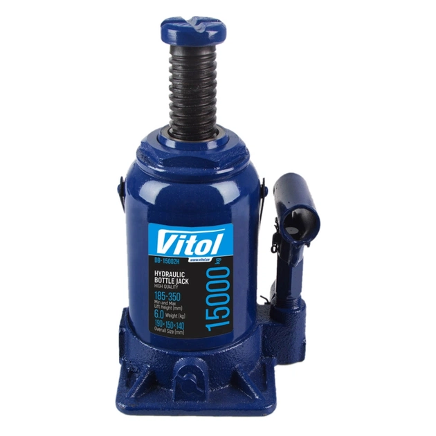 Домкрат Vitol DB-15002H/JX107S, телескопический, гидравлический, 15т, min 185мм, max 350мм (DB-15002H) - изображение 1