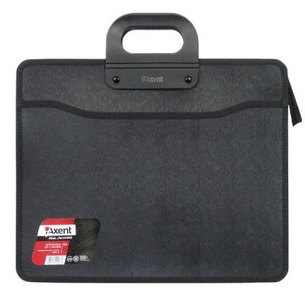 Папка - портфель Axent В4, 3 compartments, black, with zipper closure (1603-01-А) зображення 1