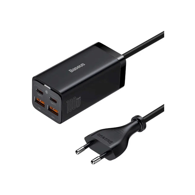 Зарядное устройство Baseus 2xUSB-C 100W + 2xUSB GaN black (CCGP000101) - изображение 1