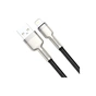 Дата кабель USB 2.0 AM to Lightning 1.0m Cafule Metal 2.4A black Baseus (CALJK-A01) - зменшене зображення 2