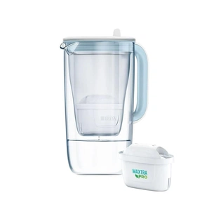 Фільтр-глечик Brita Glass Jug One скляний 2.5л (1.7л води) з фільтр-картриджем, синій (1050452) зображення 1