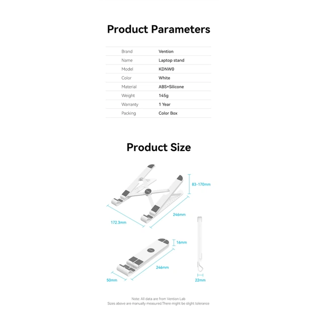 Підставка до ноутбука Vention Laptop X-type Stand White ABS 83-170мм (KDNW0) - picture 11