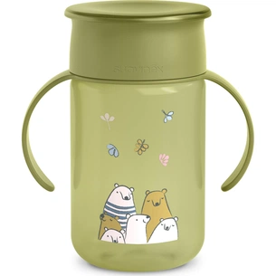 Поїльник-непроливайка Suavinex Bear Family 340 мл, +12 міс. зелена (402647) зображення 1