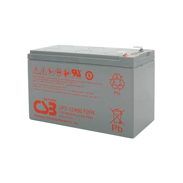 Батарея к ИБП CSB 12В 9 Ач UPS12460F2FR (UPS12460F2FR) - изображение 1