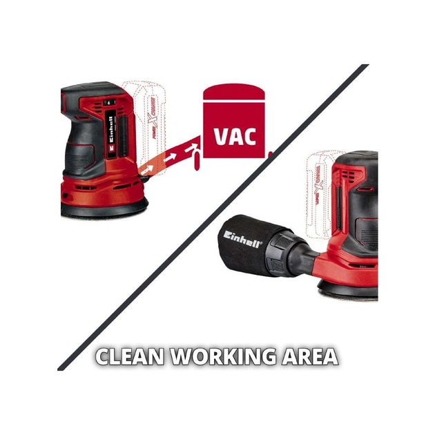 Шліфувальна машина Einhell TE-RS 18LI - Solo 18В, 125 мм, 14000-22000кол/хв, (без АКБ та ЗП) (4462010) - picture 9