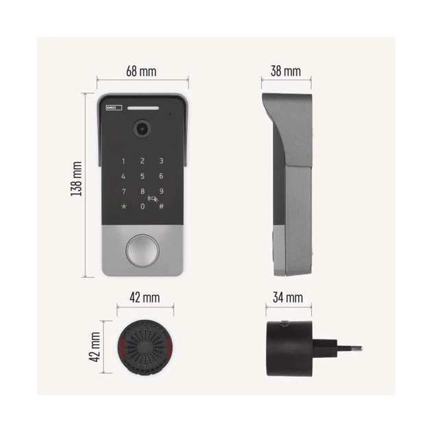 Дверний дзвінок EMOS H4034 IP-21PoE Wi-Fi (H4034) - picture 8