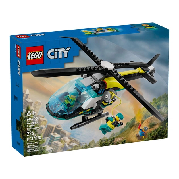 Конструктор LEGO City Гелікоптер аварійно-рятувальної служби 226 деталей (60405) - зображення 1