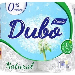 Туалетний папір Диво Premio Natural 3 шари 4 рулони (4820003833056) зображення 1