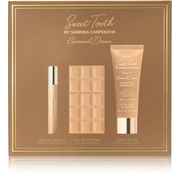Набір косметики Sabrina Carpenter Caramel Dream Парфумована вода 30 мл + Мініатюра 10 мл + Лосьйон для тіла 75 мл (810023679790) - picture 1