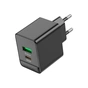 Зарядний пристрій BOROFONE BAS14A Erudite 1xUSB-C PD20W + 1xUSB QC3.0 Black (6941991104947) - уменьшенное изображение 2