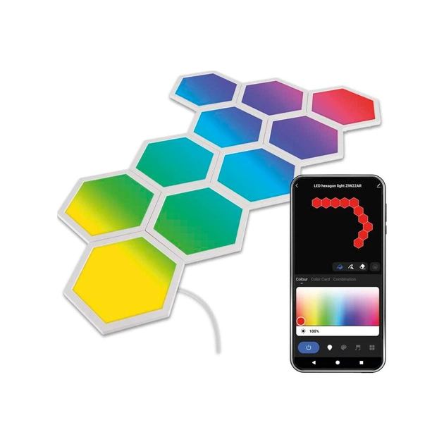 Світильник EMOS ZIW22AR HEXAGON 10шт. 19 Вт, RGBIC, WIFI (ZIW22AR) - picture 1