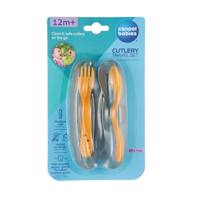 Набір дитячого посуду Canpol babies столові прибори в футлярі - жовтий (74/019_yel) - picture 4