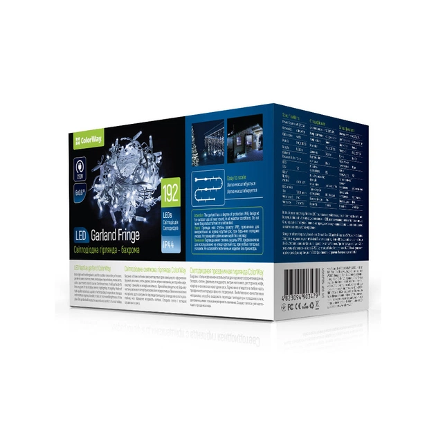 Гірлянда ColorWay Бахрома 6мx0.6м 192Led IP44 холодний колір (CW-GOF-192L66VCW) - picture 1