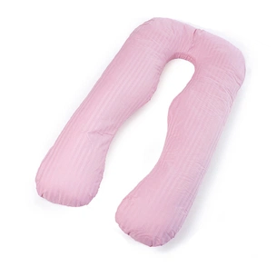 Подушка MirSon для вагітних та відпочинку Satin Stripe №8026 U-подібна Pink (2200006178644) зображення 1