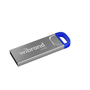 USB флеш накопичувач Wibrand 64GB Falcon Silver-Blue USB 2.0 (WI2.0/FA64U7U) зображення 1