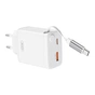 Зарядний пристрій XO 1xUSB-C + 1xUSB QC30W GaN + cable USB-C to USB-C white (XO-CE31) - зменшене зображення 3