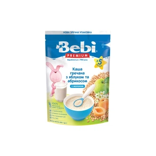Дитяча каша Bebi Premium молочна гречана з яблуком та абрикосом +5 міс. 200 г (8606019654290) зображення 1