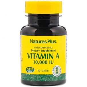 Вітамін Natures Plus Вітамін А, Vitamin A, Nature's Plus, 10,000 МЕ, 90 таблеток (NAP-00981) зображення 1