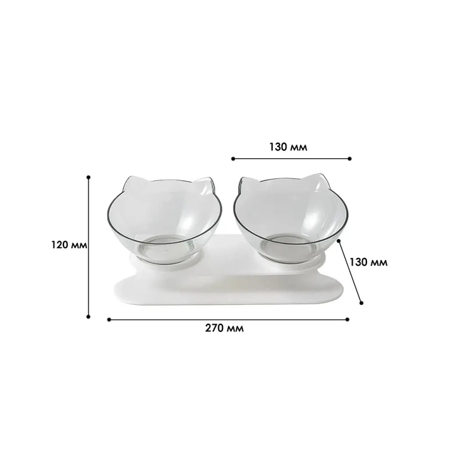 Посуд для котів Me&Pet Миски з підставкою прозорі (NMP060) - picture 7
