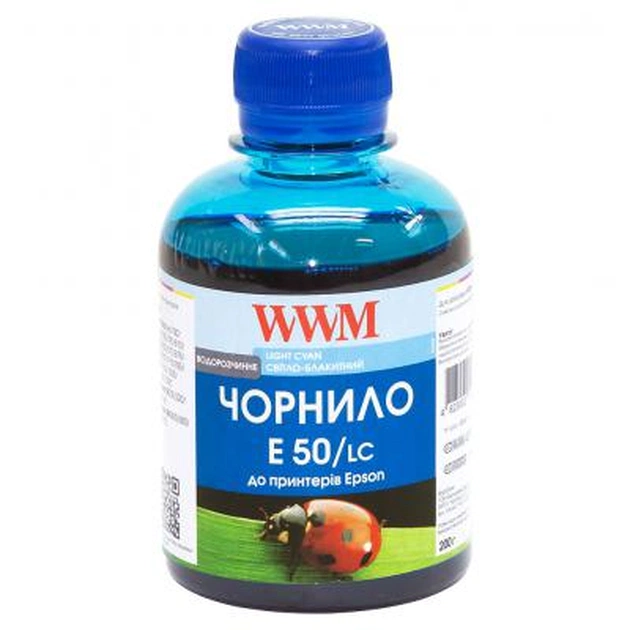 Чернила WWM Epson Stylus Photo R200/R340/RX620 1000г Light Cyan Water-so (E50/LC-4) - изображение 1