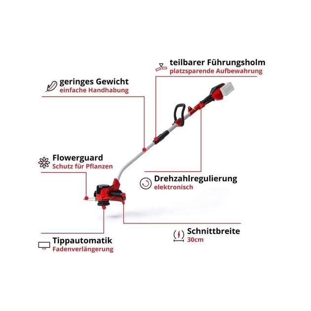 Тример садовий Einhell GE-CT 36/30 Li E - Solo PXC 36V, 30см, 9000об/хв, 3.1кг (без АКБ та ЗП) (3411300) - picture 10