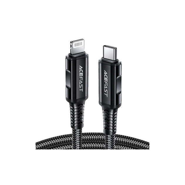 Дата кабель USB-C to Lightning 1.8m 30W 3A nylon black Acefast (6974316281306) - изображение 1