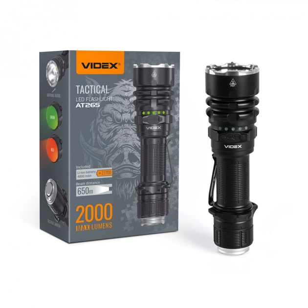 Ліхтар Videx Тактичний 2000Lm 6500K (VLF-AT265) - зображення 1