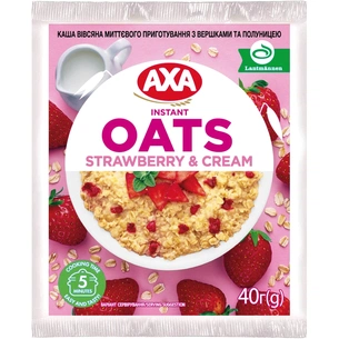 Їжа швидкого приготування АХА Каша Вівсяна вершками та полуницею 40 г (4820008126283) зображення 1