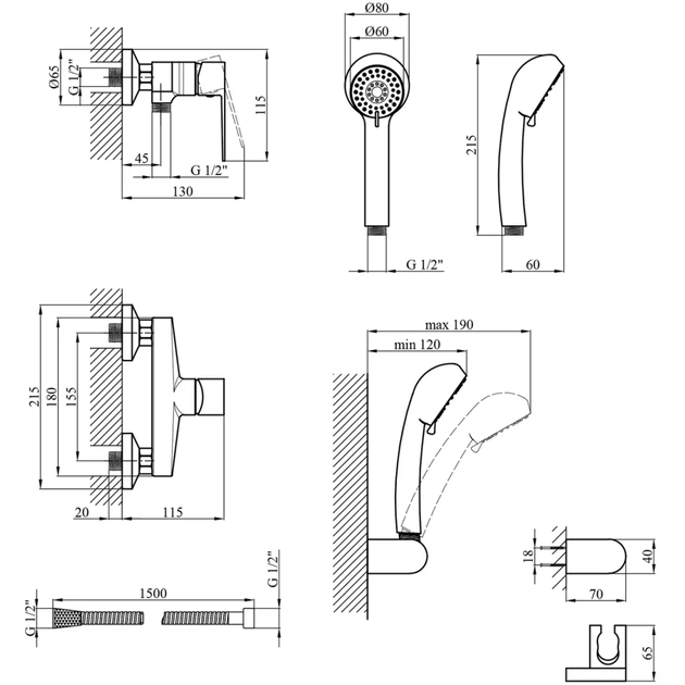 Душовий гарнітур Kroner Eifel-C050 (CV023610) - picture 7