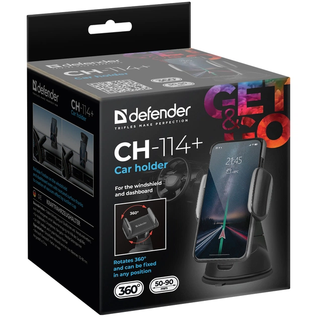 Універсальний автотримач Defender CH-114+ 50-90 мм, на панель (29114) - picture 10