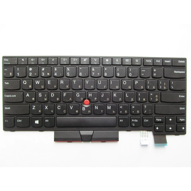 Клавіатура ноутбука Lenovo ThinkPad T480 чорна з чорною рамкою та ТП (A46056) - зображення 1